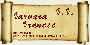 Varvara Vrančić vizit kartica